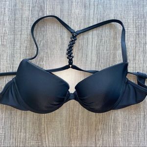 Aerie Black Bikini Copper Racerback Top